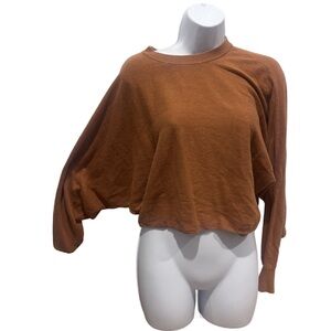 Gianni Bini Orange Rust Loose Fit Cropped Sweater lightweight - Small
